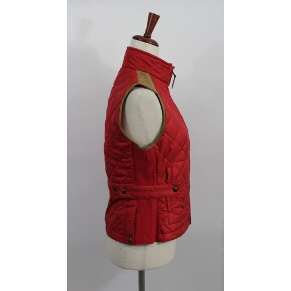 RALPH LAUREN Sz M Medium Red Suede Trim Vest Crest - Picture 4 of 8